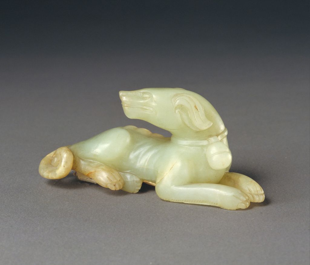 图片[1]-Blue jade recumbent hound-China Archive